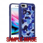 Wholesale Tuff Bumper Edge Shield Protection Armor Case for LG K51 (Camouflage Blue)